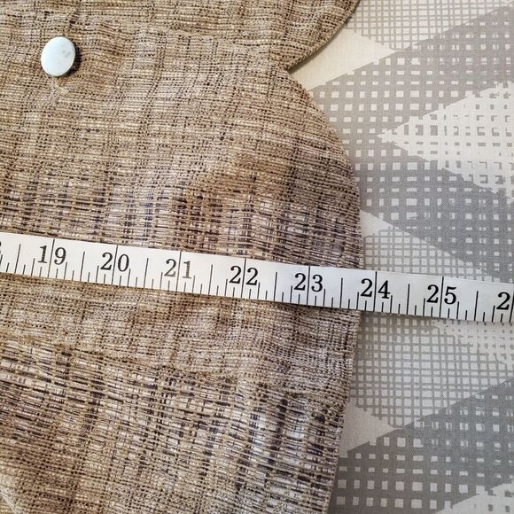 BAMBOO Traders Medium Tan Jacket Chores Button Front Woven Textured Utility - Picture 7 of 10